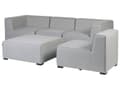 Miniatyrbillede 8 af 11: Loungesæt Grå Polyester 4 Personers Moderne Udendørs Modulsofa med Skammel Vandafvisende Havesofa Udendørs Haveloungesæt