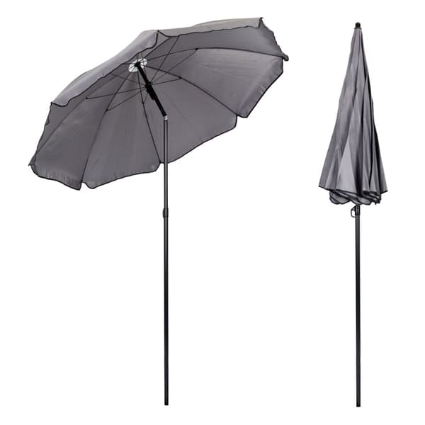 Trädgårdsmöbelset - 80x70 cm - med parasoll - svart