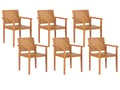 Miniatyrbilde 4 av 10: Utendørs spisegruppe Lyst akasietre Bord 180 x 90 cm 6 stoler med armlener Rustikk stil Hagemøbler Uteplass