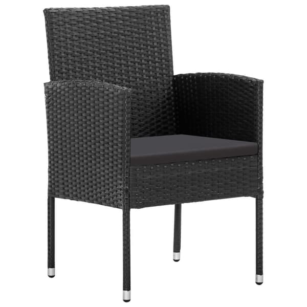 vidaXL spisebordssæt til haven 5 dele polyrattan og stål sort