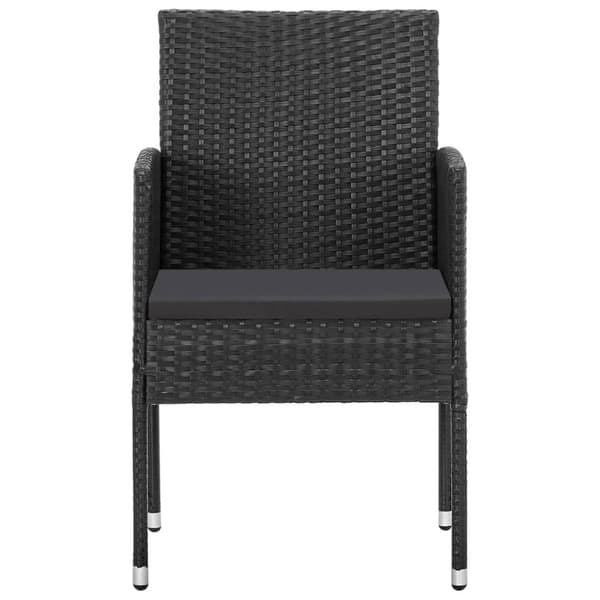 vidaXL spisebordssæt til haven 5 dele polyrattan og stål sort