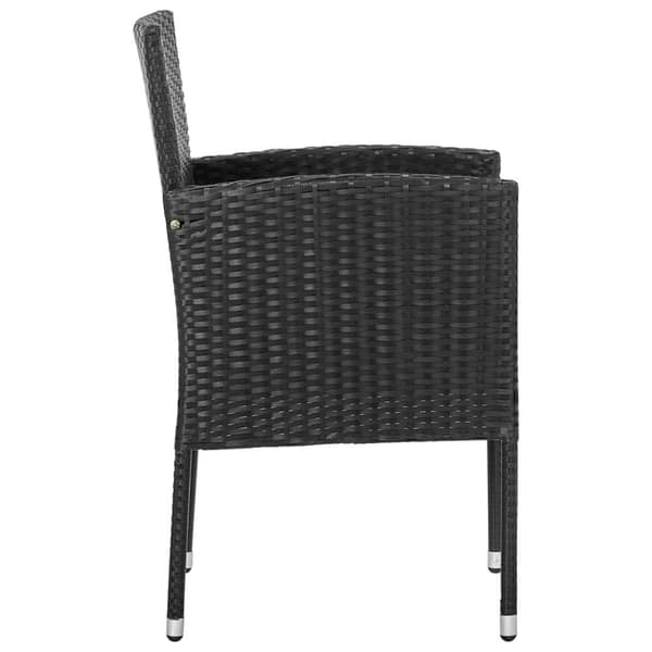 vidaXL spisebordssæt til haven 5 dele polyrattan og stål sort