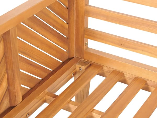 Hagesofasett Akasietre Lys beige puter 5-seter Sofabord Moderne design Utendørs