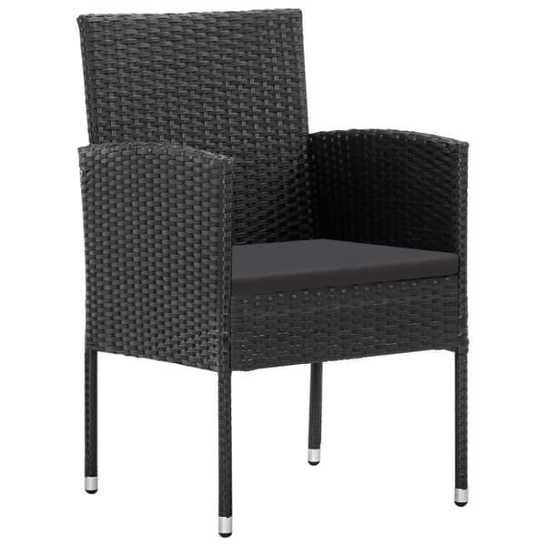vidaXL spisebordssæt til haven 5 dele polyrattan og stål sort