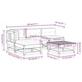 Miniatyrbillede 8 af 9: vidaXL loungesæt til haven 5 dele med hynder massivt træ
