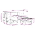 Miniatyrbillede 8 af 9: vidaXL loungesæt til haven 5 dele med hynder massivt træ grå
