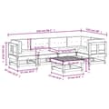 Miniatyrbillede 8 af 9: vidaXL loungesæt til haven 6 dele med hynder massivt træ