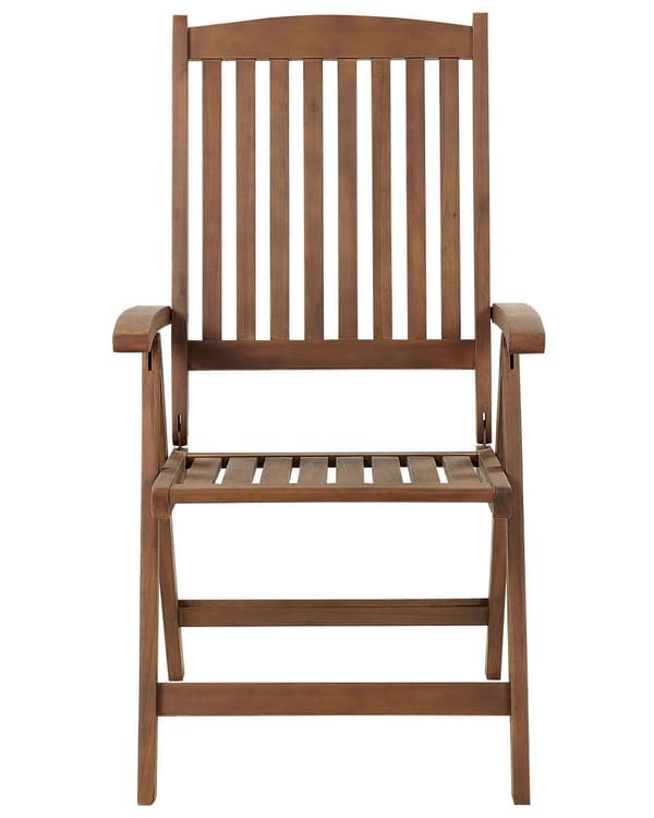 Trädgårdsstol Mörkt Akaciaträ Justerbar Hopfällbar Modern Design Utomhus Trädgård