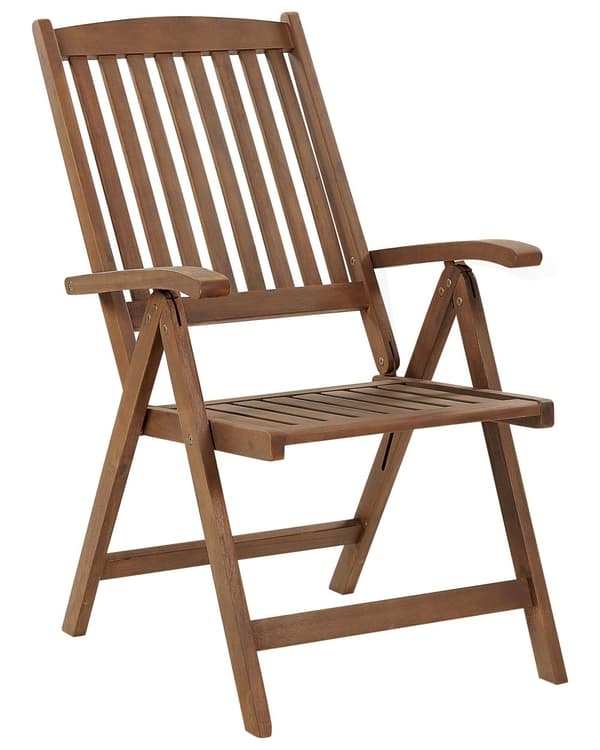 Trädgårdsstol Mörkt Akaciaträ Justerbar Hopfällbar Modern Design Utomhus Trädgård