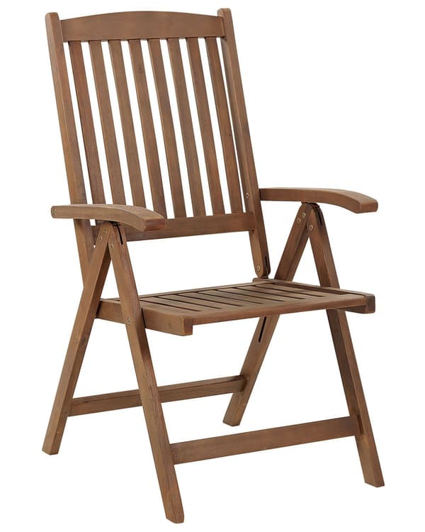 Trädgårdsstol Mörkt Akaciaträ Justerbar Hopfällbar Modern Design Utomhus Trädgård
