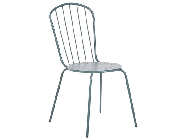 Utendørs spisegruppe Lyseblå Metall 4 personer 160 x 90 cm Parasoll Moderne stil Uteplass Hage