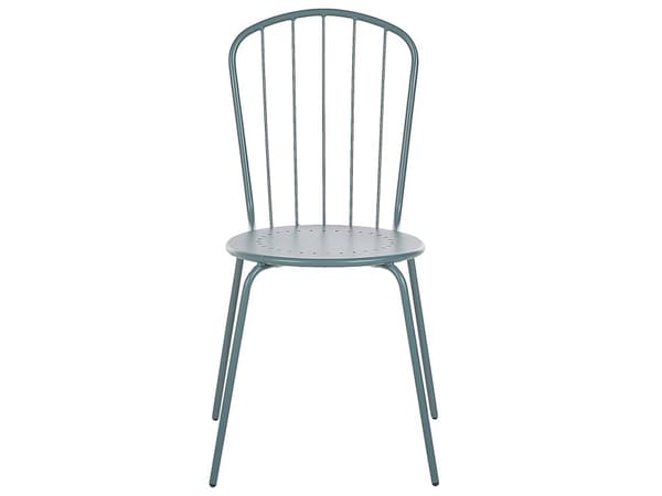 Utendørs spisegruppe Lyseblå Metall 4 personer 160 x 90 cm Parasoll Moderne stil Uteplass Hage