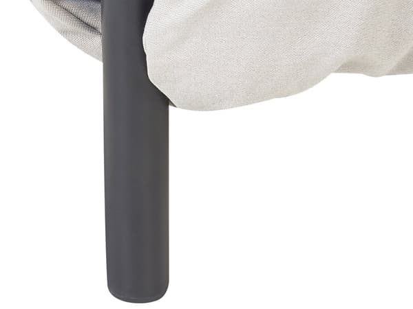 Hagesete Aluminium 2-seters Sofa med lenestoler Svart Aluminiumsramme Lysegrå puter
