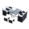 Miniatyrbillede 4 af 11: Rootz polyrattan spisestuesæt - sort - polyrattan, polyester, metal - 42,91 cm x 42,91 cm x 28,34 cm