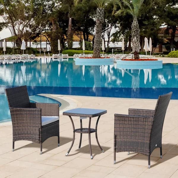 Rootz Havemøbler - Sidebord - Rattan Havesæt - Sofabord - Poly Rattan - Brun - 60 x 58,5 x 89,5 cm