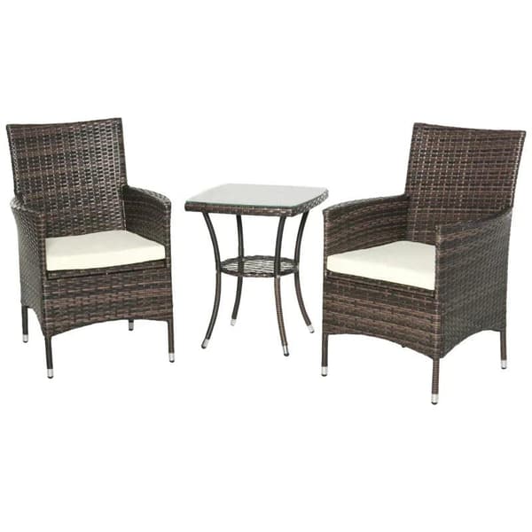 Rootz Havemøbler - Sidebord - Rattan Havesæt - Sofabord - Poly Rattan - Brun - 60 x 58,5 x 89,5 cm