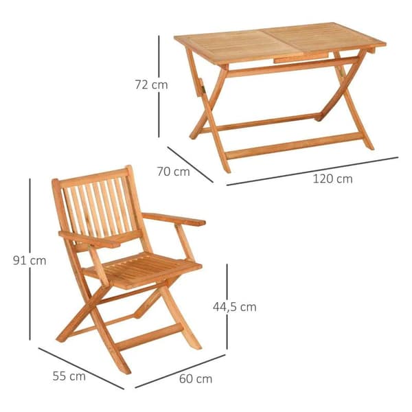 Rootz Hopfällbart matset - Klassiskt matset - Fällbart sittgrupp - 5 delar - Utomhusmatset - Balkongmöbler - Väderbeständigt - Trädgårdsmöbler - Poppe