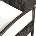 Miniatyrbillede 4 af 5: Rootz Poly Rattan Havemøbelsæt - 4-delt Rottesofasæt - Siddegruppe - Siddesæt til pause - Lounge tebord med sofa - Siddepude - Stål - Brun + Cremehvid
