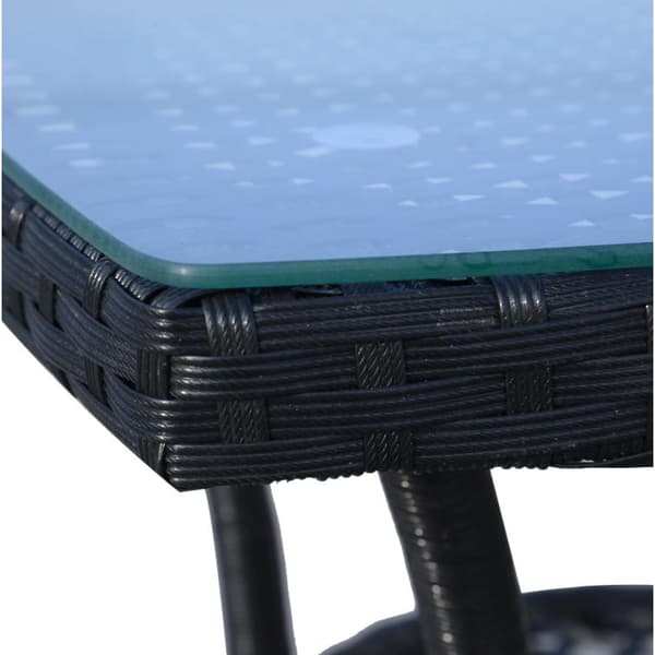 Rootz Mukwonaga Havesæt - To stole - Sidebord - Siddegruppe - Sædehynde - Polyrattan - Sort - Hvid