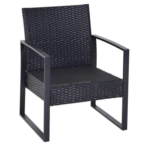 Rootz Havesæt - Siddegruppe - 2 Stole - 1 Bord - 3-delt - Hynder - Polyrattan - Sort