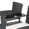 Pikkukuva 4 / 7: Rootz Poly Rattan Lounge Garden Penkki - musta, beige - polyrottinki, teräs, lasi - 52,36 cm x 24,8 cm x 33,07 cm