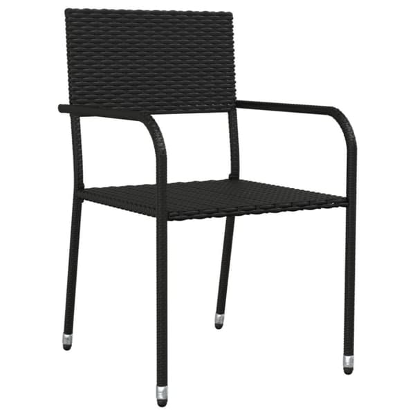 vidaXL spisebordssæt til haven 5 dele polyrattan sort