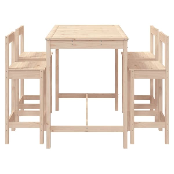 vidaXL Hagebarsett 5 deler heltre furu