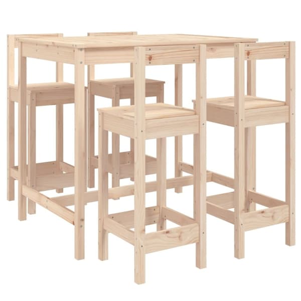 vidaXL Hagebarsett 5 deler heltre furu