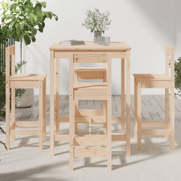 vidaXL Barmöbler för trädgården 5 delar massiv furu