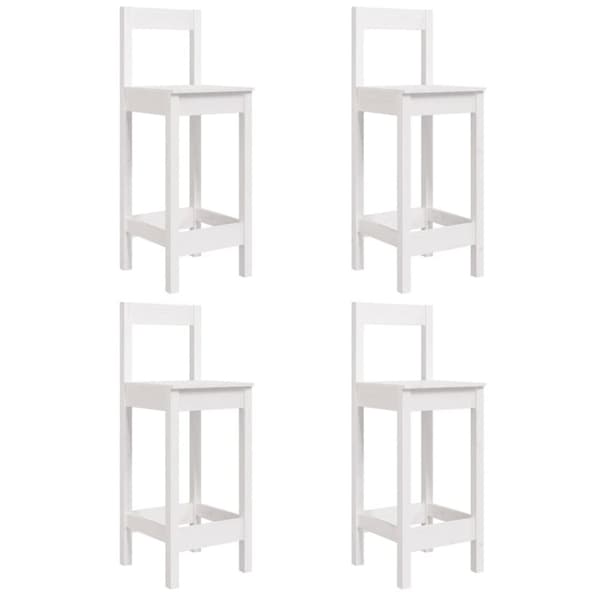 vidaXL Hagebarsett 5 deler hvit heltre furu