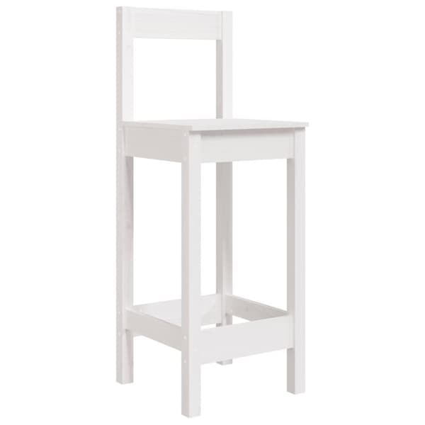 vidaXL Hagebarsett 5 deler hvit heltre furu