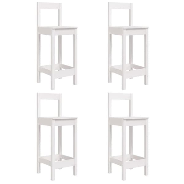 vidaXL Hagebarsett 5 deler hvit heltre furu