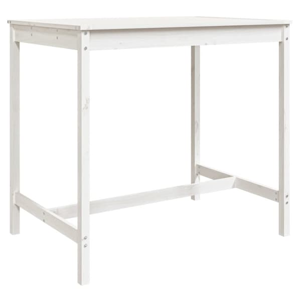 vidaXL Hagebarsett 5 deler hvit heltre furu