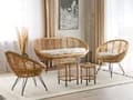 Miniatyrbillede 4 af 11: Loungesæt Beige Natur Rattan 4 Personers Flet Sofa og Lænestol Udendørs Sofagruppe Boho Design til Terrasse Haveloungesæt