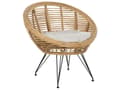 Miniatyrbillede 6 af 11: Loungesæt Beige Natur Rattan 4 Personers Flet Sofa og Lænestol Udendørs Sofagruppe Boho Design til Terrasse Haveloungesæt
