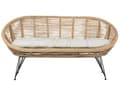 Miniatyrbillede 8 af 11: Loungesæt Beige Natur Rattan 4 Personers Flet Sofa og Lænestol Udendørs Sofagruppe Boho Design til Terrasse Haveloungesæt