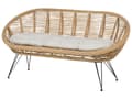 Miniatyrbillede 9 af 11: Loungesæt Beige Natur Rattan 4 Personers Flet Sofa og Lænestol Udendørs Sofagruppe Boho Design til Terrasse Haveloungesæt