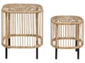 Miniatyrbillede 11 af 11: Loungesæt Beige Natur Rattan 4 Personers Flet Sofa og Lænestol Udendørs Sofagruppe Boho Design til Terrasse Haveloungesæt