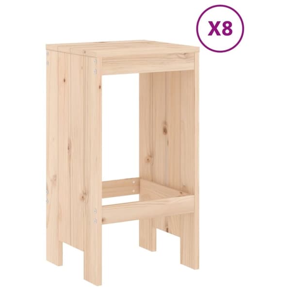 vidaXL Hagebarsett 9 deler heltre furu