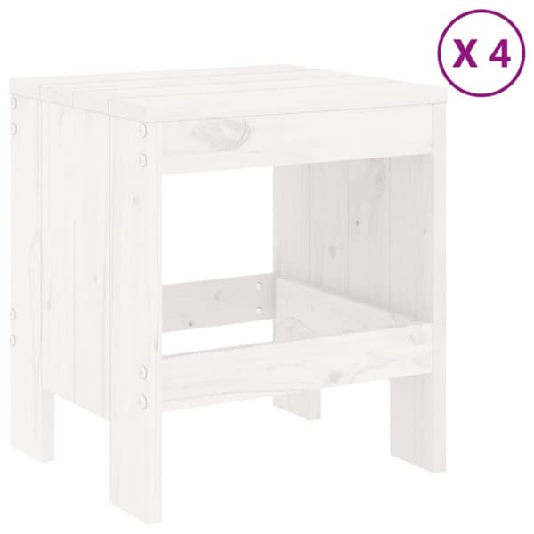 vidaXL Hagespisestue 5 deler hvit heltre furu