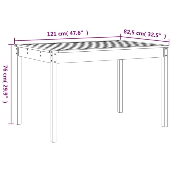 vidaXL Hagespisestue 5 deler hvit heltre furu
