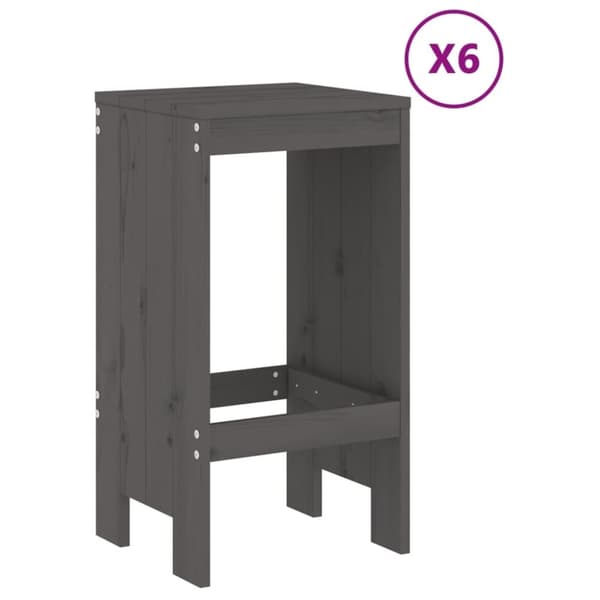 vidaXL Hagebarsett 7 deler grå heltre furu