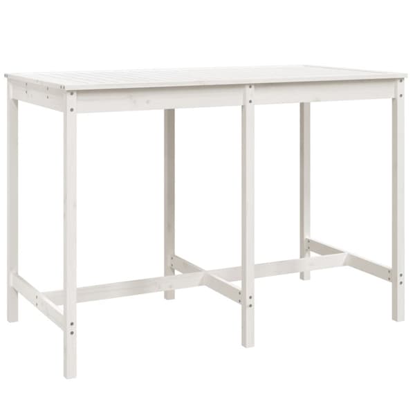 vidaXL Hagebarsett 7 deler hvit heltre furu
