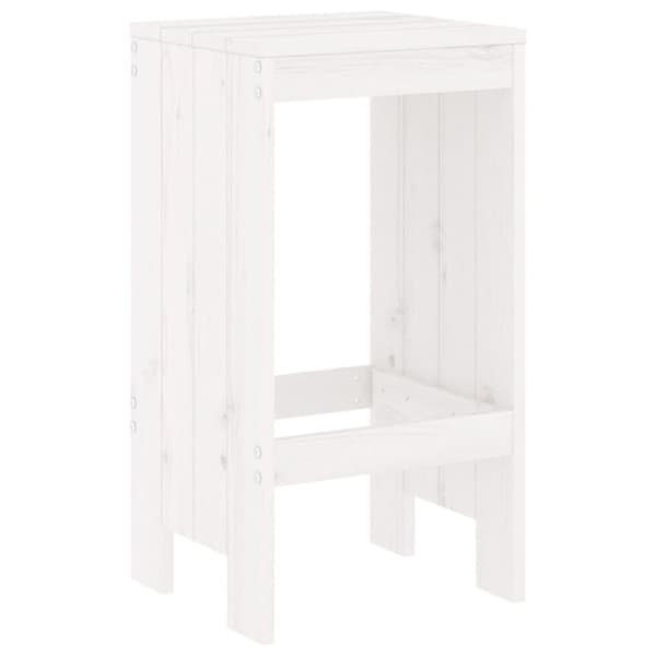 vidaXL Hagebarsett 9 deler hvit heltre furu
