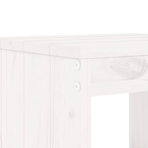 vidaXL Hagebarsett 9 deler hvit heltre furu