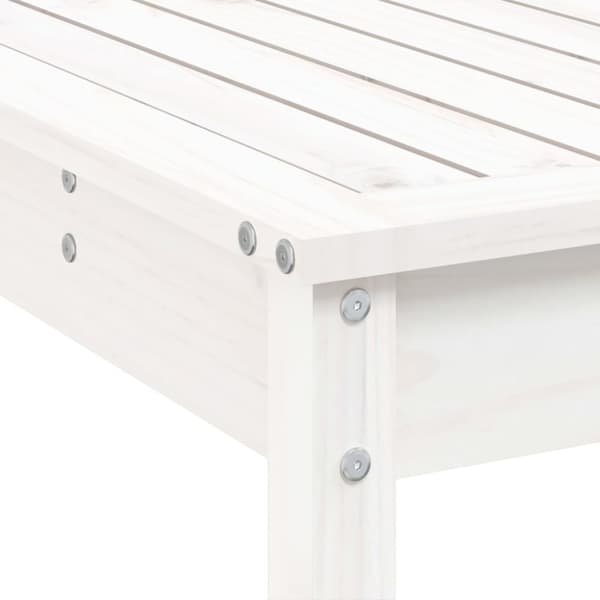 vidaXL Hagebarsett 9 deler hvit heltre furu