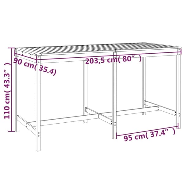 vidaXL Hagebarsett 9 deler hvit heltre furu