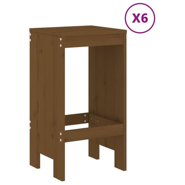 vidaXL Hagebarsett 7 deler honningbrun heltre furu