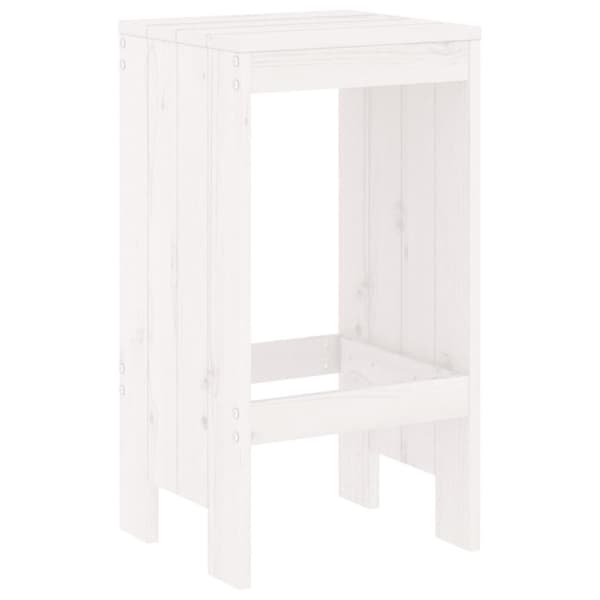 vidaXL Hagebarsett 5 deler hvit heltre furu