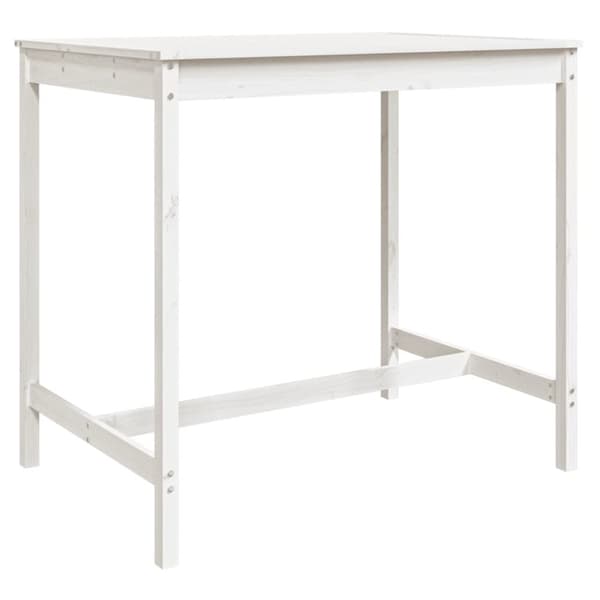 vidaXL Hagebarsett 5 deler hvit heltre furu
